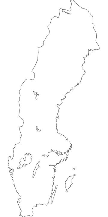 Map Pin with Detailed Map of Sweden and Neighboring Countries Stock