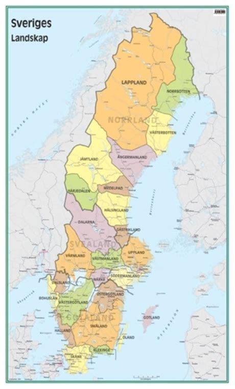 Sveriges Landskap Sverige Karta