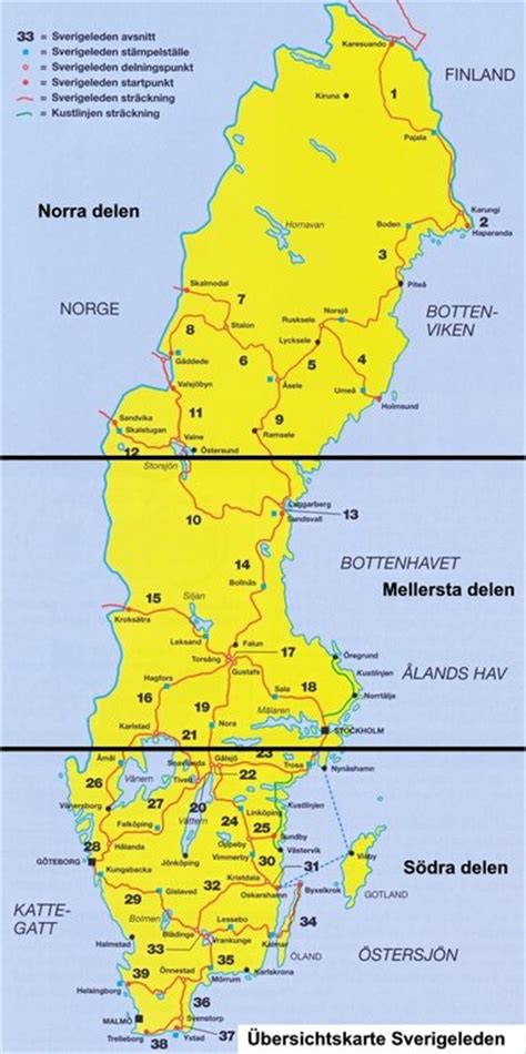 Sverigeleden / Turist & Cykelguide Sverige Sverigeleden Norra delen