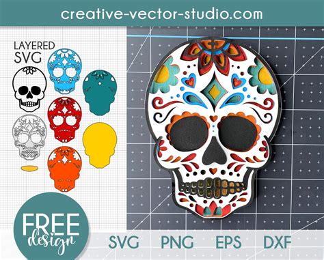 svg sugar skull free