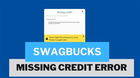 Swagbucks Missing Credit