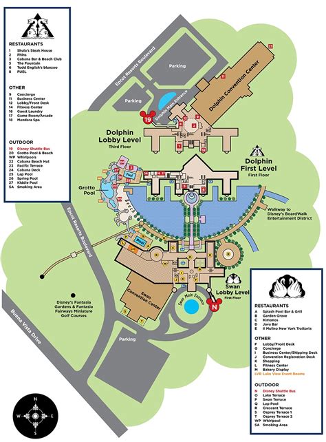 swan hotel disney world map