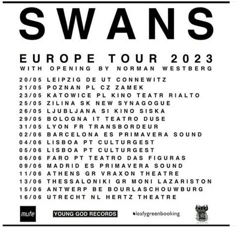 swans 2023 tour setlist