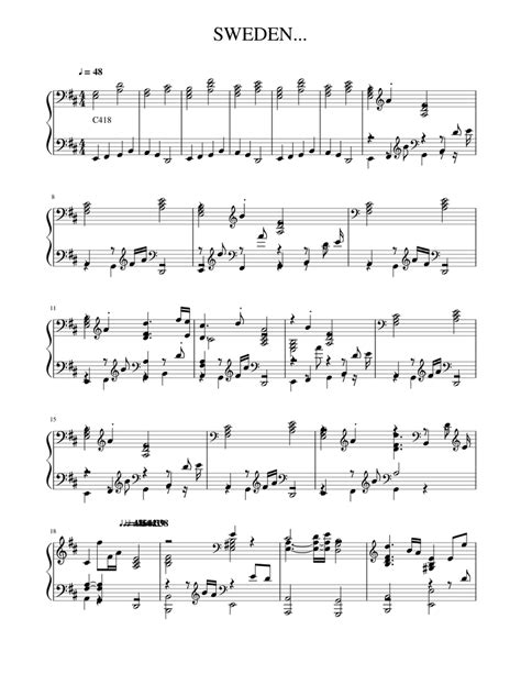 sweden piano sheet music