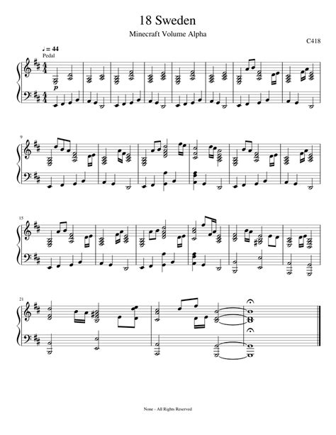 sweden piano sheet music pdf