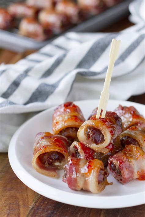 sweet and savory bacon wrapped dates