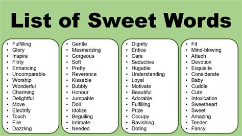 Sweet Different Words Uncovered