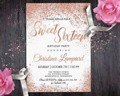 sweet sixteen online invites