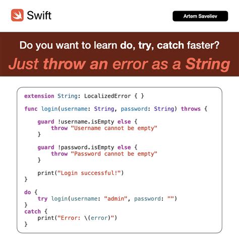 Swift Throw With String