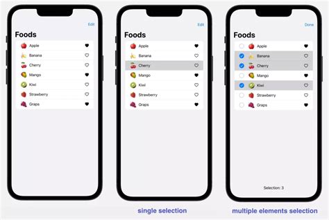 swiftui list selection
