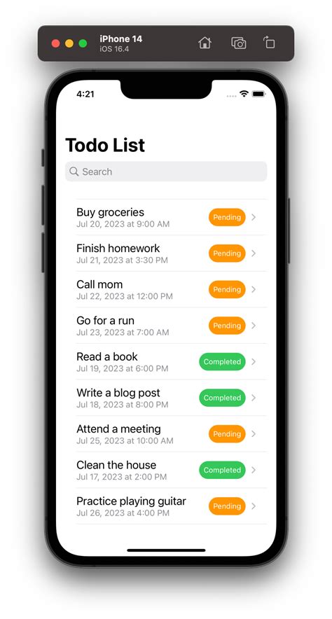 swiftui list view example