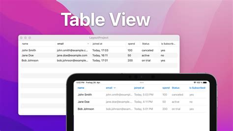 swiftui table view example