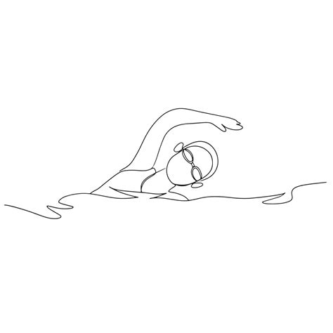 Swimmer Line Drawing