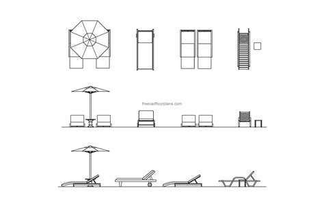 Swimming Pool Seating Cad Block
