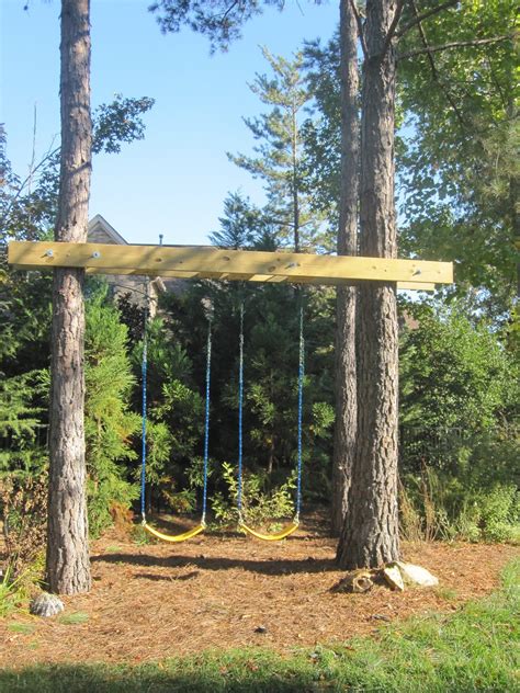 Swing Set Between Two Trees