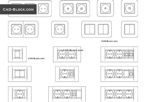 Switch And Socket Cad Block