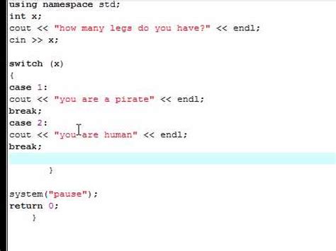 Switch C++ In Function