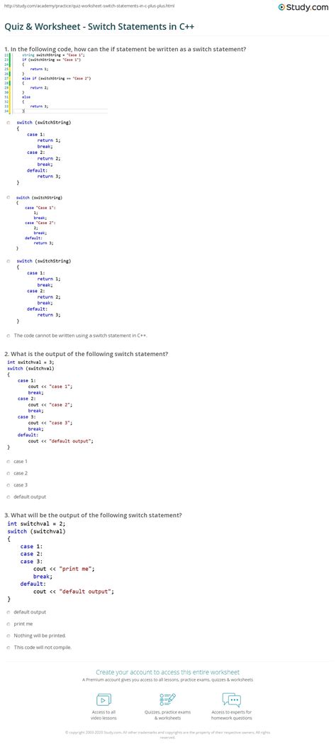 Switch Case C++ Questions