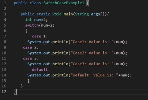 switch case in java examples