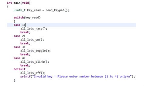 Switch In C Code