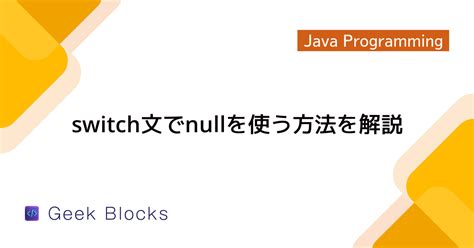 Switch Java Case Null