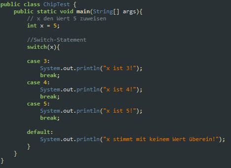 Switch Java Deutsch