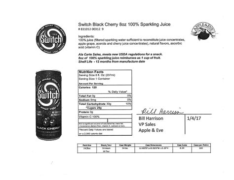 switch soda nutrition facts