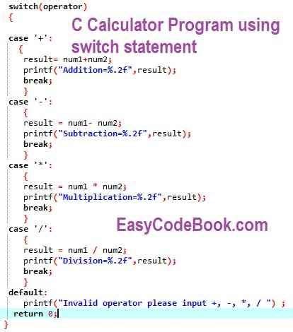 switch statement in c programming questions