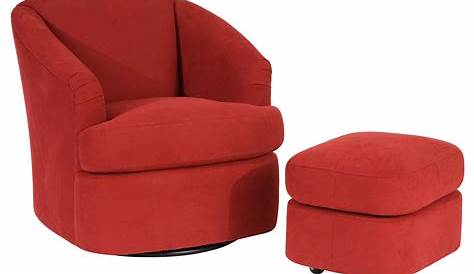 Mainstays Plush Pillowed Recliner Swivel Chair and Ottoman Set Swivel