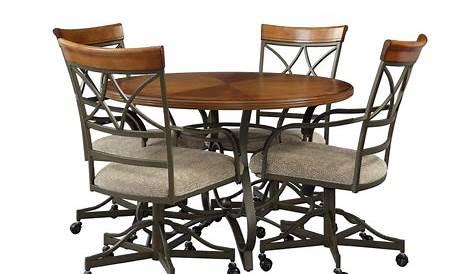 Powell 5 Piece Hamilton Dining Set, Cherry (Table and 4 Swivel Dining