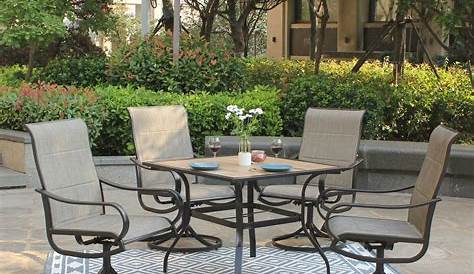 Swivel Chair Patio Dining Set MF Studio s Of 2 Textilene Outdoor