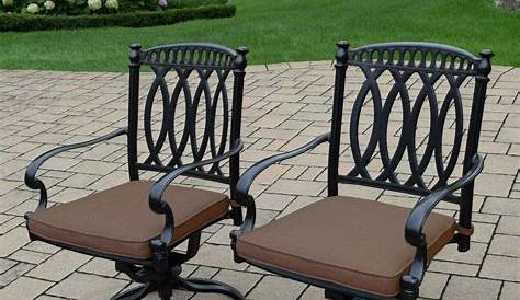 Swivel Chairs Set Of 2 Black Morocco Rocker Outdoor Patio W Cream