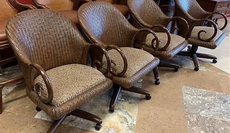 Swivel Chairs Set Of 4 Admiral Outdoor Dark Brown Wicker Rocking Chair