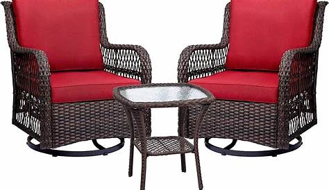 Swivel Rocker Patio Set Of 2 Black Morocco Aluminum Outdoor Chairs W