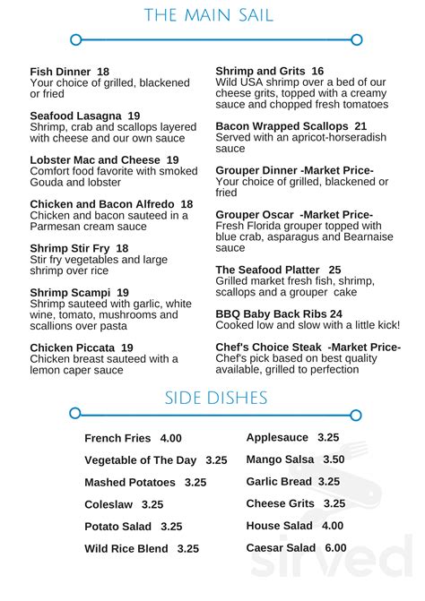 Swordfish Grill Lunch Menu