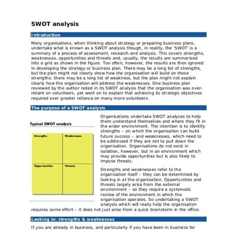 swot analysis introduction example
