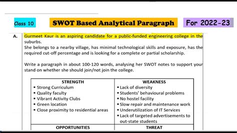 swot analysis paragraph example class 10