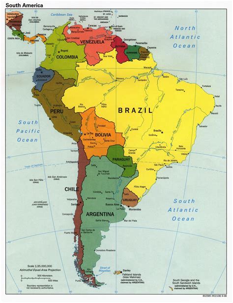 Sydamerika Geografiske Kort over Sydamerika Dansk Encyklopædi