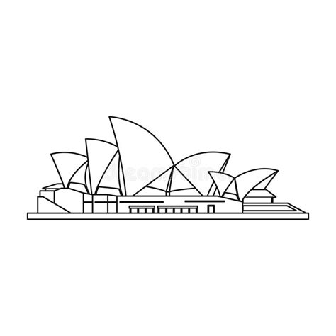 sydney opera house clipart black and white