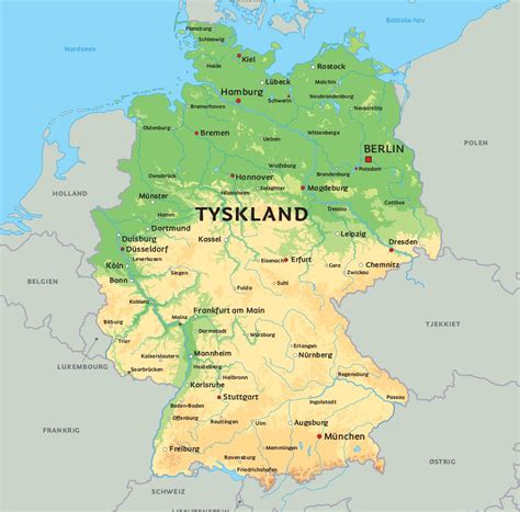Карта южной части Германии Map of southern Germany