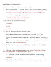 Syllabus Questions And Answers