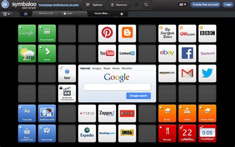symbaloo 1920s webmix of bookmarked sites