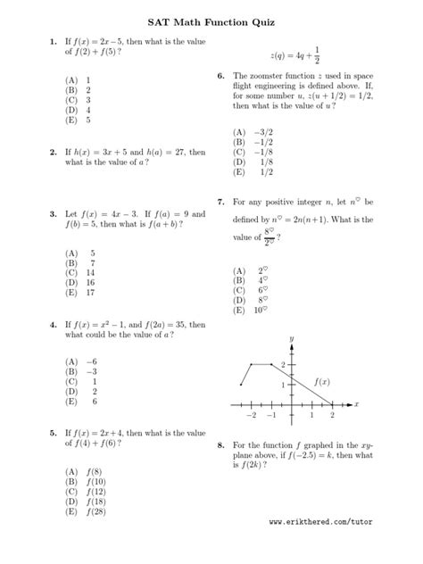 Symbol Functions Sat Math Worksheet