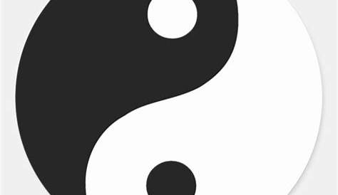 Sticker Rond Symbole noir et blanc de Taoist de Yin Yang