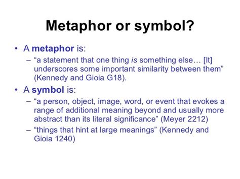 symbolism and metaphor