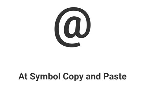 symbols copy and paste at sign