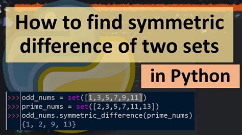 symmetric difference update of two sets python
