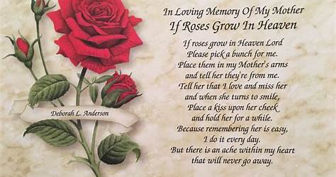 Sympathy Poems Loss Of Mother