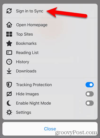 sync firefox passwords with ios