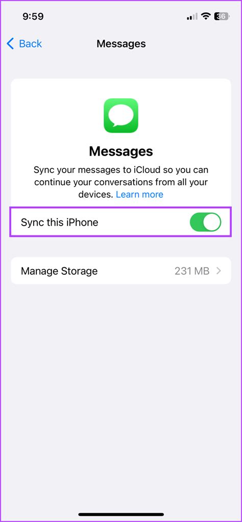 Sync your iMessages
